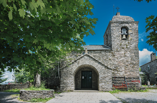 Entrance to a medieval Orthodox church. Gates, porches and pilasters.