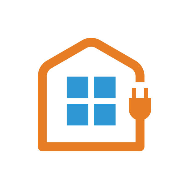 istock Icon illustration with the concept of a home electrical wiring installation. 1437090121