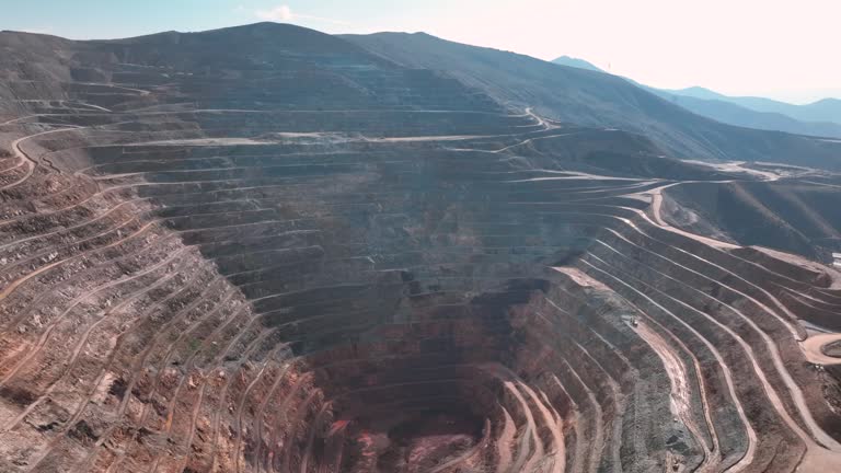 Aerial view of Open-pit iron mine