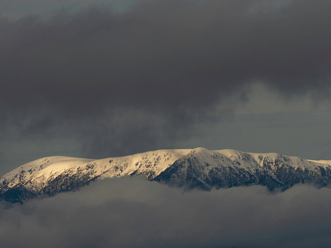 Dark clouds over Mount Bogong in the Victorian Alps