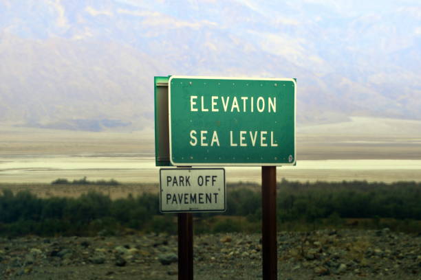 The marker at sea level in California's Death Valley National Park.