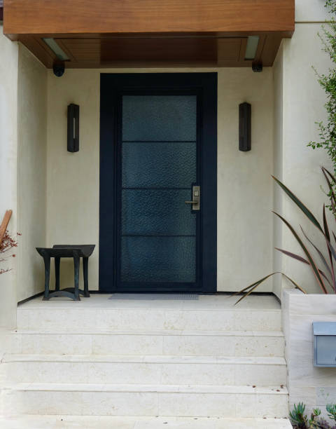 istock Modern minimalist style front door with Asian influence 1437111734