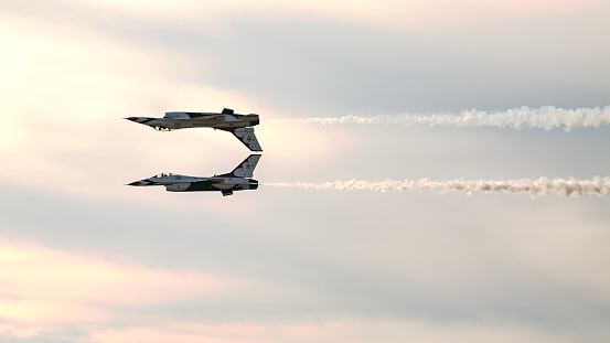Two Air Force F-16 Fighting Falcons at Alliance Texas Aviation Expo 2022