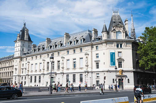 Paris, France - August 27 2022: Paris Tourism Office is in the north wing of the Hotel de Ville - City Hall located in famous le Marais district, Paris, France.