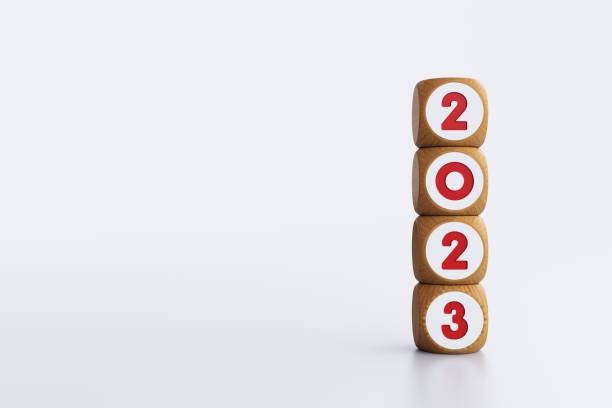 istock 2023 Written Red Wood Blocks Sitting on White Background 1437127415