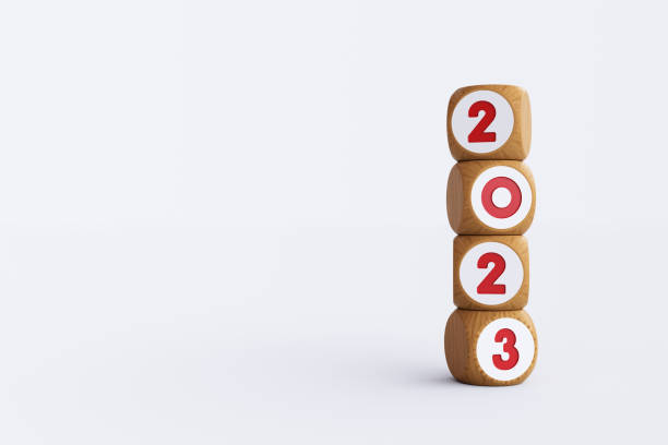 istock 2023 Written Red Wood Blocks Sitting on White Background 1437127418