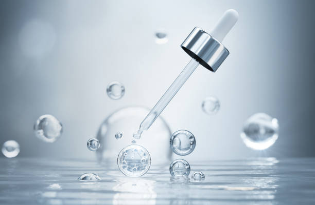 化粧品用血清液滴パイプ液体製品、油または化粧品の水、3Dレンダリング