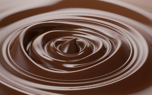 istock Chocolate swirl, Melted chocolate background, 3d illustration. 1437146235