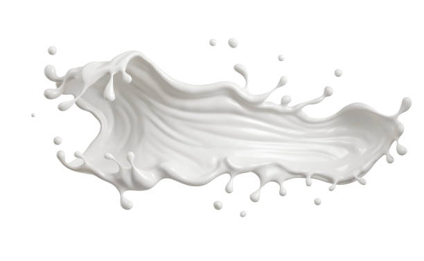 istock White milk splash isolated on background, liquid or Yogurt splash, Include clipping path. 3d illustration. 1437146559