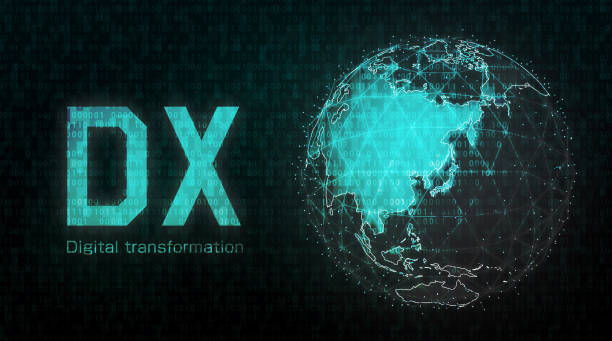 dx(デジタルトランスフォーメーション)モチーフウェブバナーイラスト - dx点のイラスト素材／クリップアート素材／マンガ素材／アイコン素材