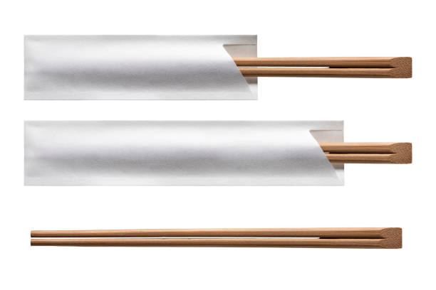 High quality Disposable Chopsticks on Isolated White Background.