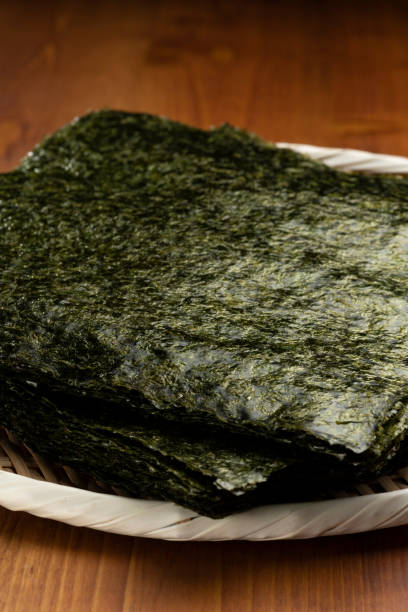 istock Large size grilled seaweed used for dishes such as hand-rolled sushi. 1437148273