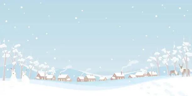 Vector illustration of Vector illustration of winter background with copy space.