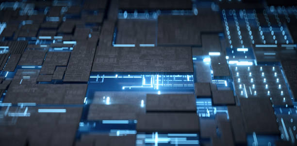 istock 3D rendering of cyberpunk AI. Circuit board. Technology background. Central Computer Processors CPU and GPU concept. Motherboard digital chip. Tech science background. 1437151684
