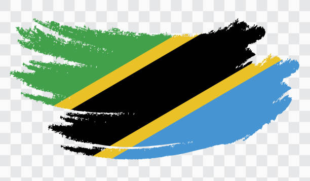 Grunge brush stroke with TANZANIA national flag. Watercolor painting flag,poster, banner of the national flag. Style watercolor drawing. Vector isolated on transparent background. Grunge brush stroke with TANZANIA national flag. Watercolor painting flag,poster, banner of the national flag. Style watercolor drawing. Vector isolated on transparent background. tanzania stock illustrations