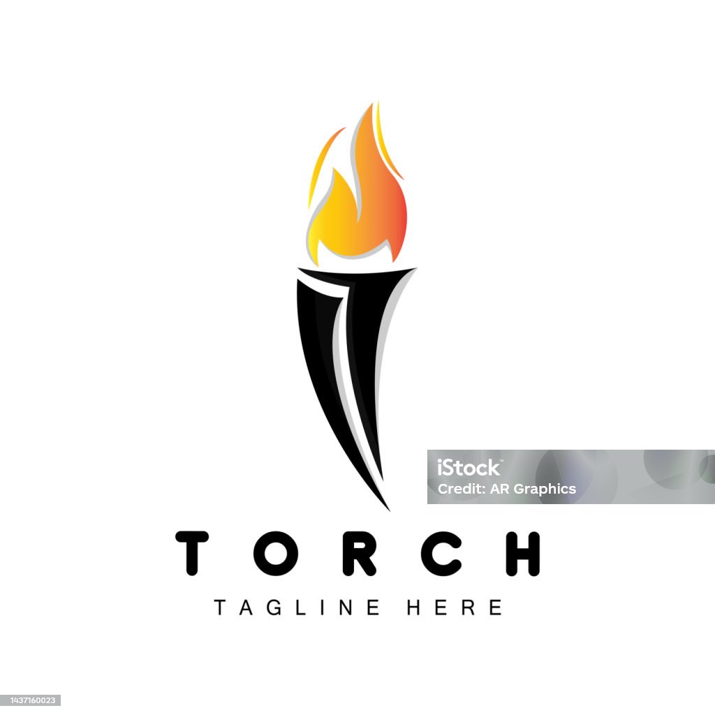 Fire Torch Graphics Torch Fire Design Stock Illustration - Download Image Now - Abstract ...