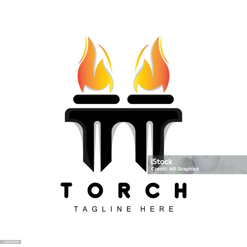 Fire Torch Graphics Torch Fire Design Stock Illustration - Download Image Now - Abstract ...