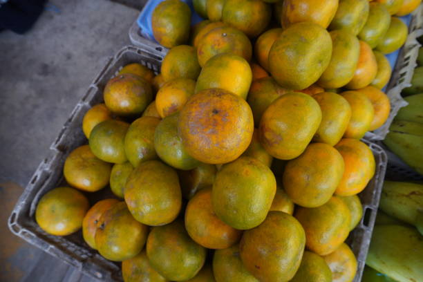 Oranges for sale on fruit traditional market in Aceh
