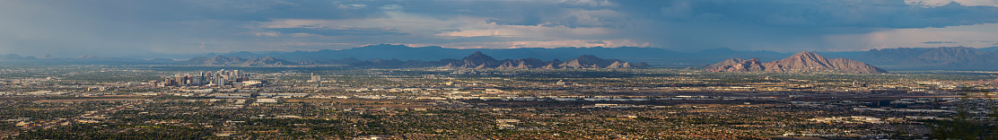 Phoenix Arizona panoramic view. Multiple pictures merged together.