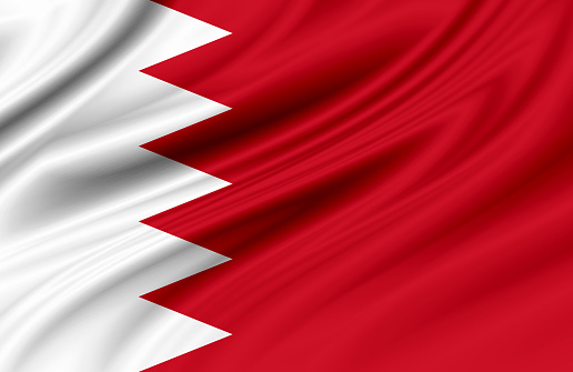 illustration Bahrain flag. A series of \