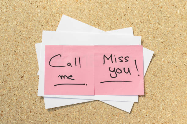 istock Call me and Miss you hand written notes 1437167943