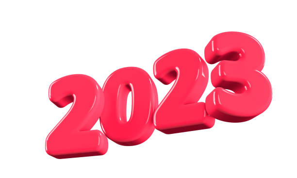 istock Happy New Year 2023, 3D pink numbers, 3d-illustration 1437173913