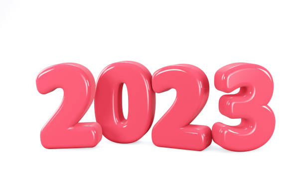 istock Happy New Year 2023, 3D pink numbers, 3d-illustration 1437173920