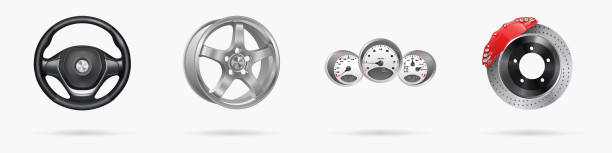 istock raster illustration, car parts icons set, realistic 3d 1437181810