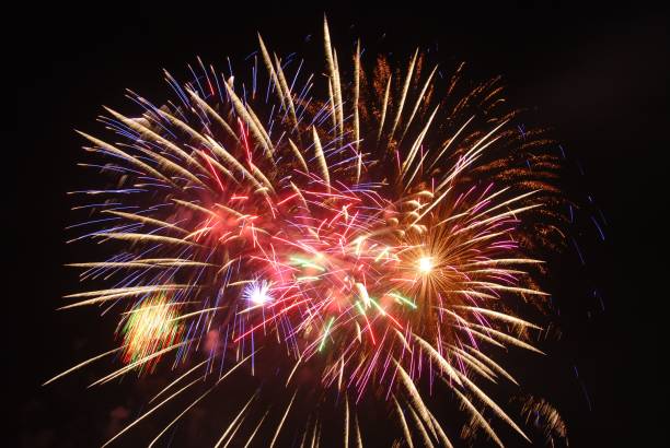 istock Colorful fireworks in the night sky 1437183114