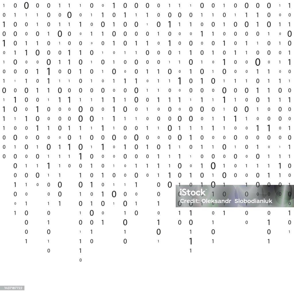 Falling Numbers Matrix Digital Data Stream Binary Code Graphic ...
