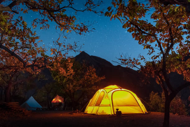 istock Starry Camp in Autumn Forest 1437192226