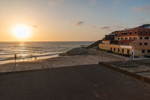 The sunset next to Areia Branca beach in Lourinha, Portugal