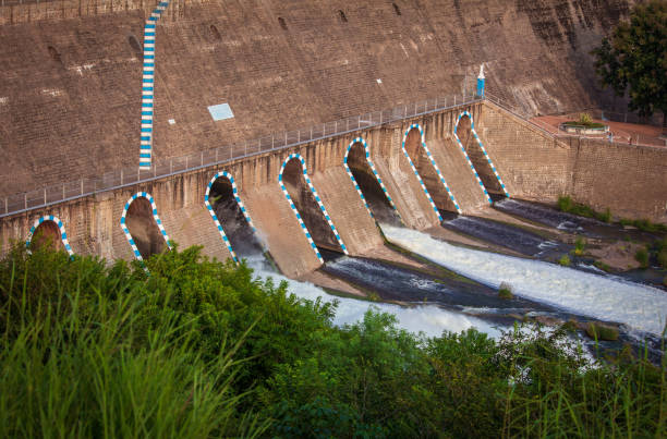istock Water being released through Mettur dam’s canals for drinking and irrigation purposes. Stanley Reservoir (also known as Mettur dam) is one of largest fishing reservoirs in South India 1437196064
