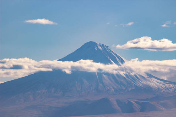 istock Beautiful shot of Biblical Mount Ararat in clouds 1437197076