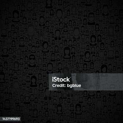 istock Abstract black background - People pattern 1437199693