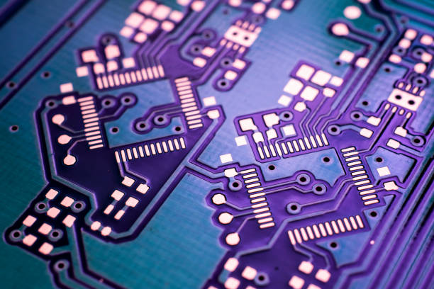 istock printed circuit. layout of tracks. 1437199935