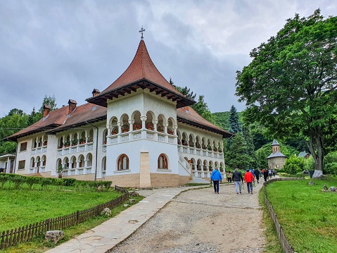 Silvasu de Sus, Romania – July 12, 2020: Prislop Monastery from Hunedoara County,Romania  Arsenie Boca
