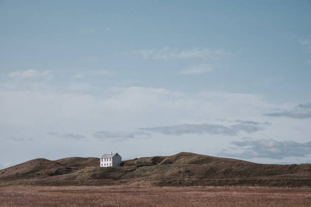 Dramatic landscape of  remote village in Iceland in summer