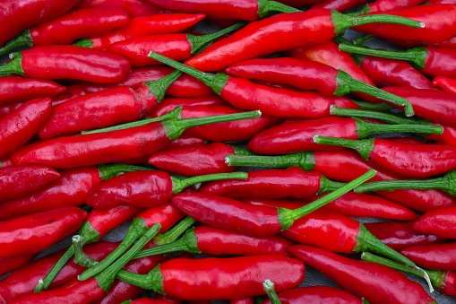 A closeup shot of red chilies bunch