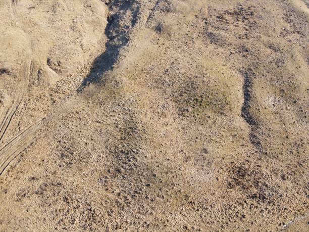istock Top view of a vast desert with sandy soil ground 1437206354