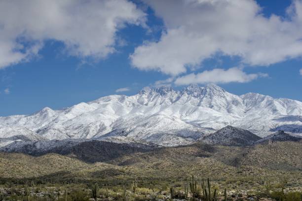 istock Snow on the desert mountains 1437207525