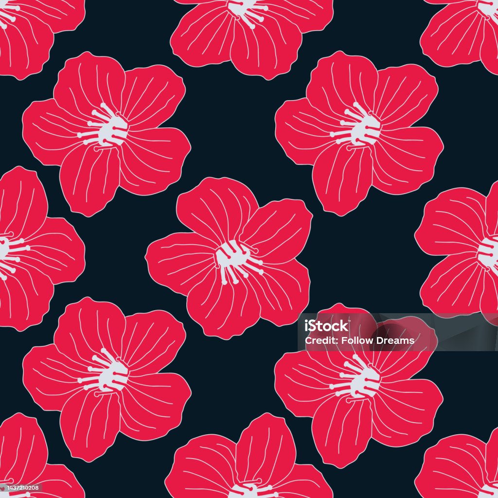 Ilustración de Vector De Flores Rojas Tropicales Sobre Fondo Oscuro y más Vectores Libres de Derechos de Clima tropical - iStock Ilustración de Vector De Flores Rojas Tropicales Sobre Fondo Oscuro y más Vectores Libres de Derechos de Clima tropical - iStock