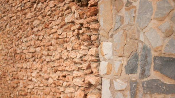 istock Rock and natural stone plates wall 1437211355