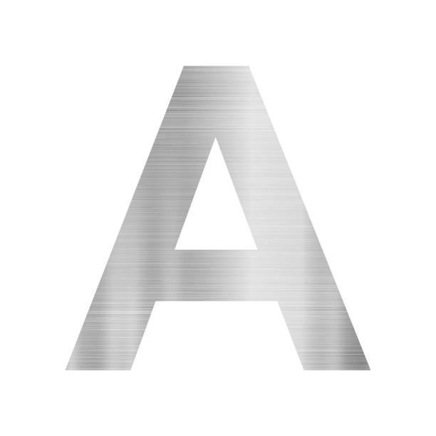 เนื้อโลหะสีเงินตัวอักษรภาษาอังกฤษ A บนพื้นหลังสีขาว เวกเตอร์ ภาพประกอบสต็อก  - ดาวน์โหลดรูปภาพตอนนี้ - Istock