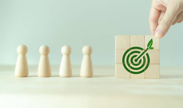 istock Enviromentally sustainable company target. Carbon neutral  and net zero concept. Reducing carbon footprint. Decreasing CO2 emissions target. Limit climate change and global warming. 1437212604