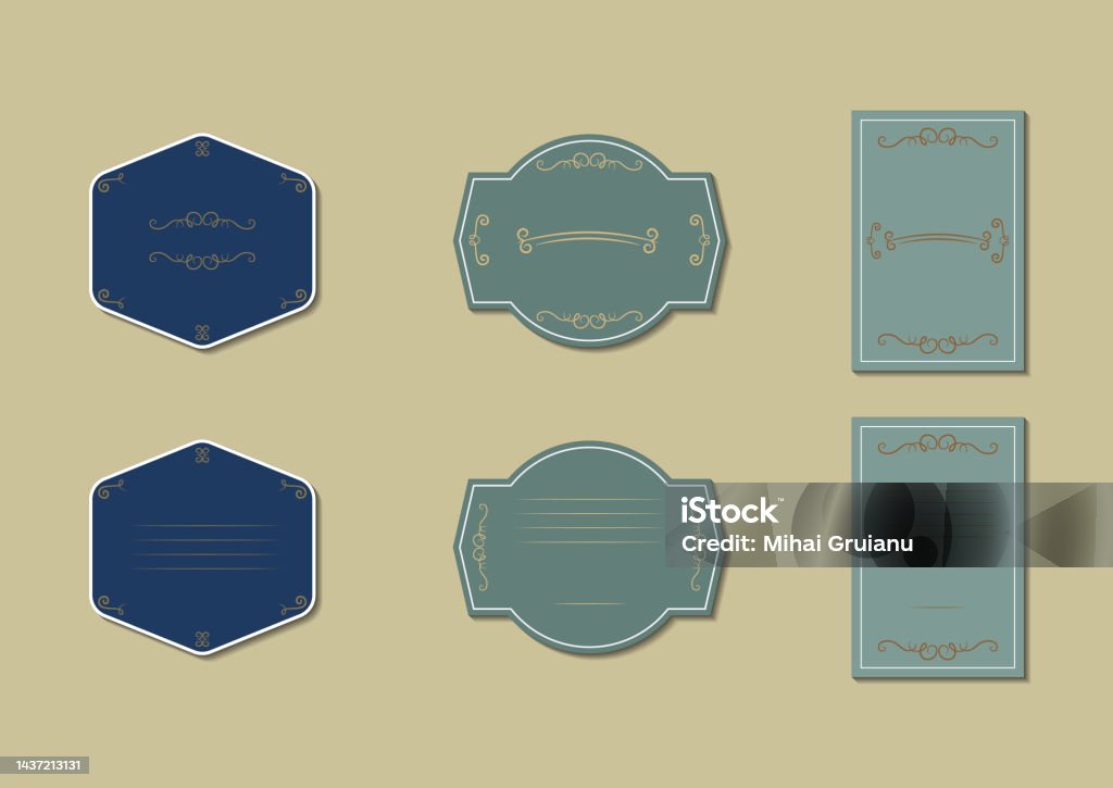 Simple Label Shape Different Label Shapes Template Collection Stock Illustration ...