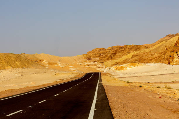istock Road and rocks in Sinai desert 1437213454