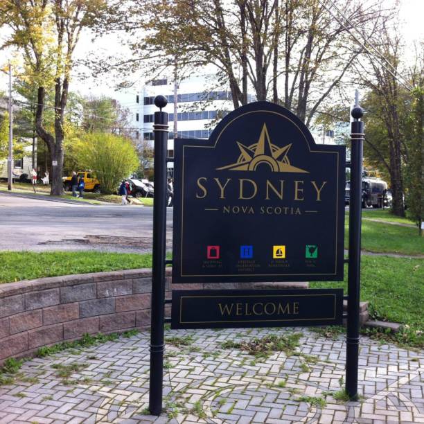 sídney - nueva escocia cartel de bienvenida - sydney fotografías e imágenes de stock