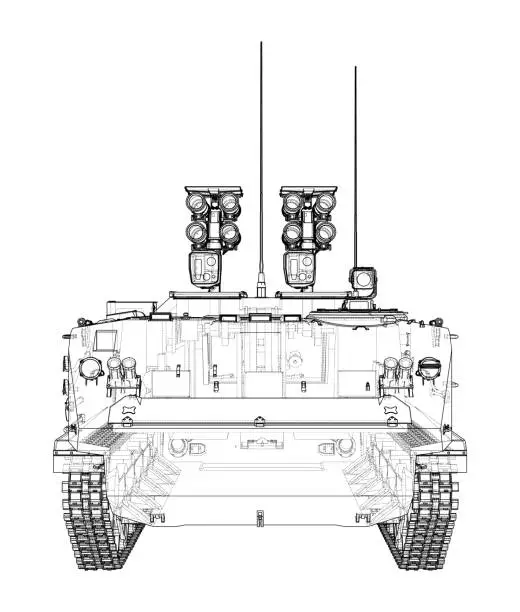 Vector illustration of Anti-tank armored car. Vector