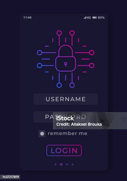 Authentication Gui Form User Login Authentication Mobile Interface Vector Template Stock ...